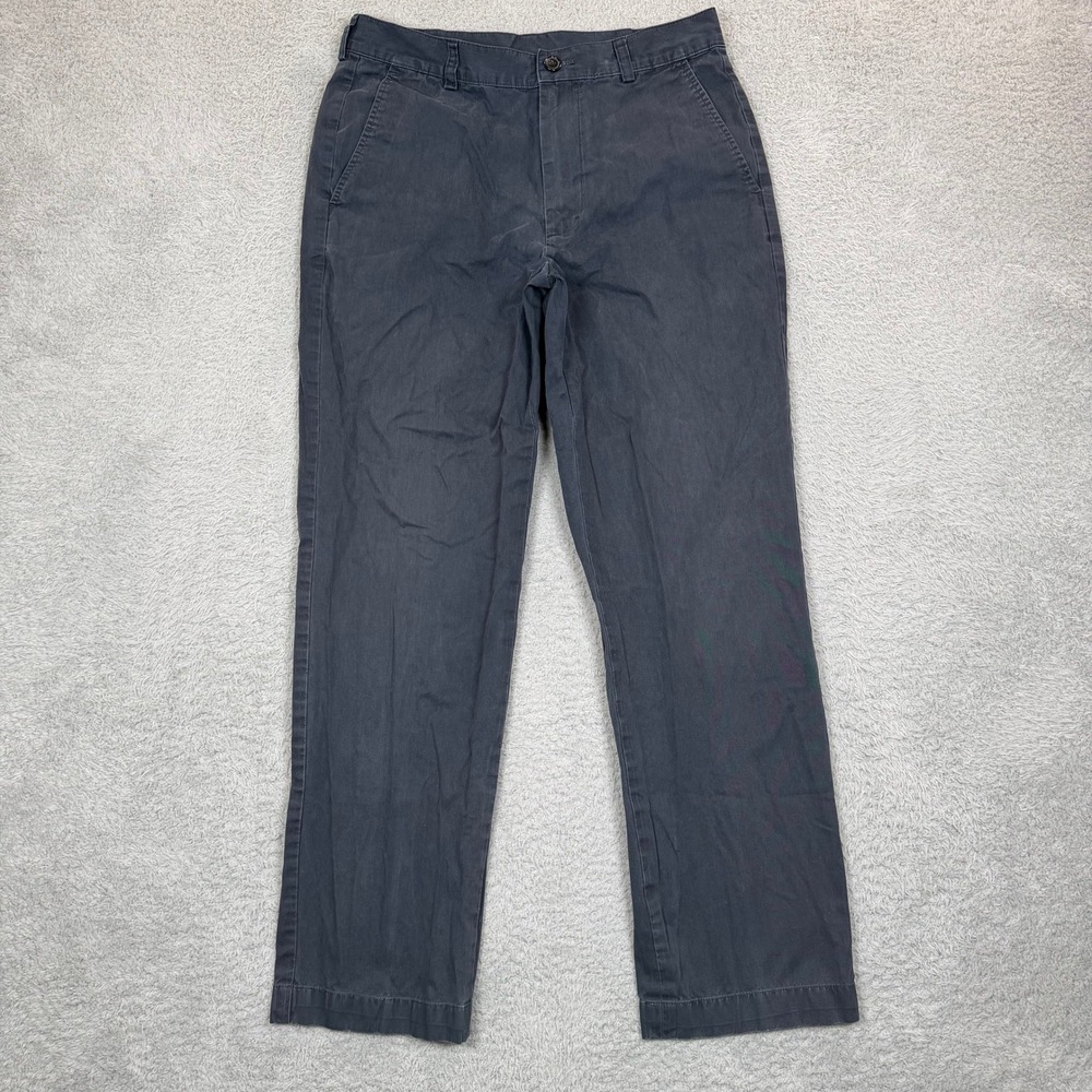 Brooks Brothers 346 Mens Chino Pants 31x30 Navy Blue Cotton Straight Leg Trouser